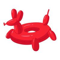 un nadando circulo en el formar de un inflable globo perro, un grande flotante inflable animal. esta animal flotador es Perfecto para un verano temática piscina fiesta. aislado ilustración vector