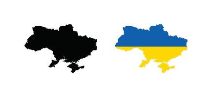 Ucrania mapa. mapa de Ucrania con nacional bandera. vector