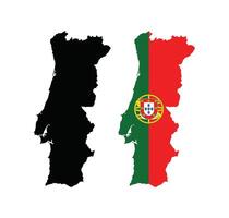 Portugal mapa. mapa de Portugal con nacional bandera. vector