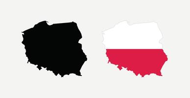 Poland Map. Map of Poland with national Flag. vector