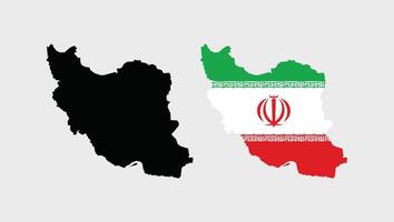 Iran Map. Map of Iran with national Flag. vector