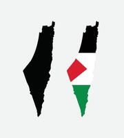 Palestine Map. Map of Palestine with national Flag. vector