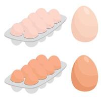 Egg set. Flat in cartoon style isolated on white background. vector