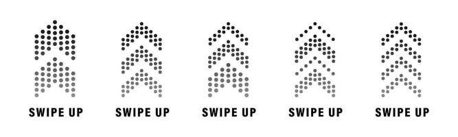 Swipe up icon set. Arrow up buttons. Swipe up arrow button set. vector