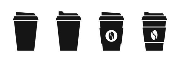 café taza icono colocar. vector