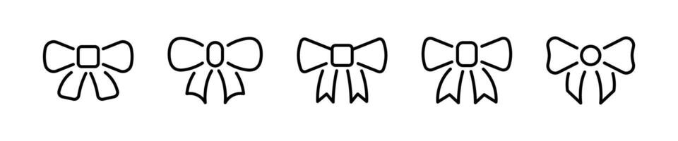 Ribbon Bow icons. Decorative bows. Bow tie icons. vector