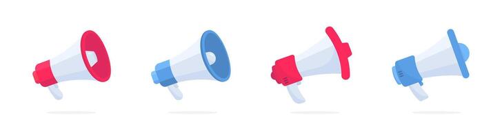 Loudspeaker icons. Loudspeaker, speaker, bullhorn alert. Megaphone speaker or loudspeaker bullhorn, illustration. vector