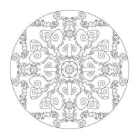Mandala Coloring Page with flowers. Abstract. vector