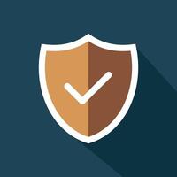 Tick Mark with shield, Tick mark approved with shield icon, Security icon and help, how to, info, query symbol Iconic Illustrator vector