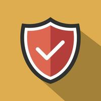 Tick Mark with shield, Tick mark approved with shield icon, Security icon and help, how to, info, query symbol Iconic Illustrator vector