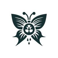 a logo design of a poisonous butterfly of pollution, minimalistic and simplistic, EPS format vector