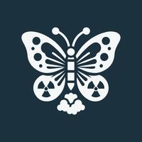 un logo diseño de un venenoso mariposa de contaminación, minimalista y simplista, eps formato vector