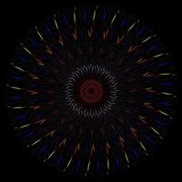 Multicolored round abstract pattern on black background vector