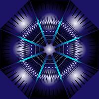 Abstract geometric pattern of gray color in the form of a metal figure on a blue background vector
