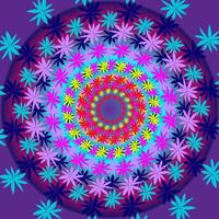 Abstract background decorated with multicolored round floral pattern vector