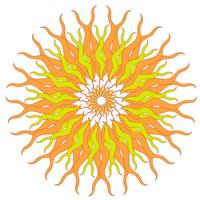 Round abstract pattern in beige and yellow colors on a white background vector