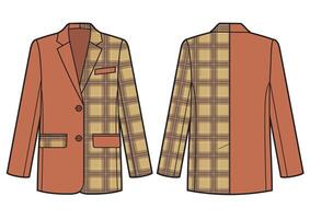 Halfcheckered womens jacket with pockets vector