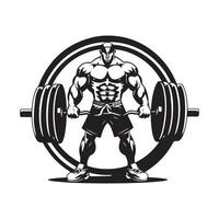 Power Lifting Logo design, Art, Icons, and Graphics on white background vector