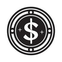 Dollar sign icon design in circle isolated on white background . money icon Stock image vector