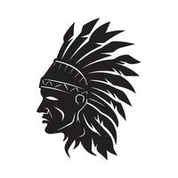 Indian Head chief Apache Vintage Style Mascot Design Image vector