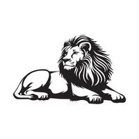 African Lion Lying Down Design Illustration Stock Image vector