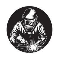 Welder Welding Torch Design Silhouette isolated on white background vector