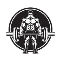 Power Lifting Logo design, Art, Icons, and Graphics on white background vector