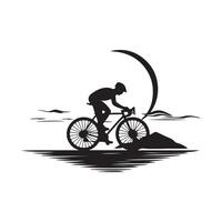Cycling club silhouette logo design art Stock Images vector