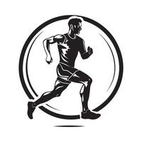 Running and marathon logo design template isolated on white background vector