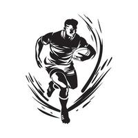 Man Rugby Player. Sports banner Flat design isolated vector