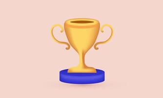 3d icon realistic trophy new concept design vector