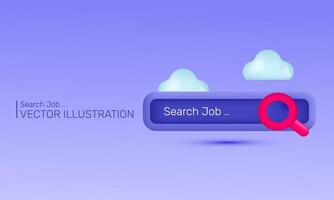 3d icon realistic searching job human resource new concept design vector