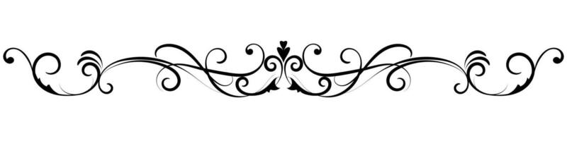 Calligraphic. Black vintage lines on white background. Abstract lines. Graphic elements vector