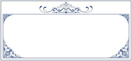 envelope blue abstract lines Thai pattern lines for the frame border on white background vector