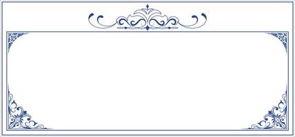 envelope blue abstract lines Thai pattern lines for the frame border on white background vector