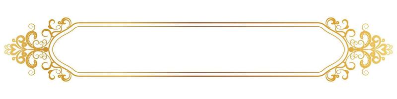 Vintage lines of frame for banner Gradient gold graphic element vector