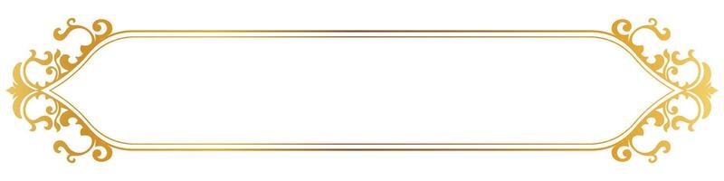 Vintage lines of frame for banner Gradient gold graphic element. Baroque frame. vector