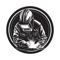 Welder Welding Torch Design Silhouette isolated on white background vector