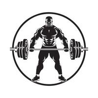 Power Lifting Logo design, Art, Icons, and Graphics on white background vector