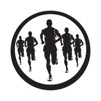 Running people silhouette. Running competition event and marathon concept. design illustration vector