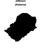 Jefferson County, Alabama blank outline map vector