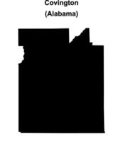 Covington County, Alabama blank outline map vector