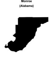 Monroe County, Alabama blank outline map vector