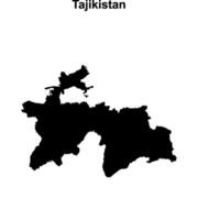 Tajikistan blank outline map design vector