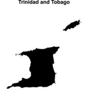 Trinidad and Tobago blank outline map design vector