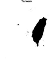 Taiwan blank outline map design vector