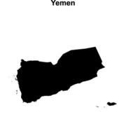 Yemen blank outline map design vector