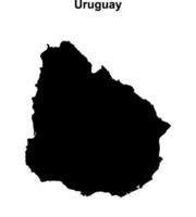 Uruguay blank outline map design vector