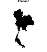 Thailand blank outline map design vector