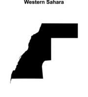 Western Sahara blank outline map design vector